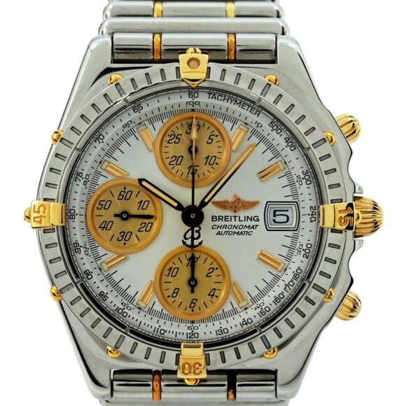 Breitling 39mm Men's Chronomat Two Tone Automatic Bullet Band Watch - Picture 2 of 7